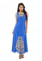 Blue Thread Embroidered Chiffon Suit